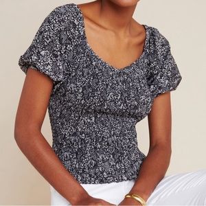 Anthropologie Aurelia Smocked Top